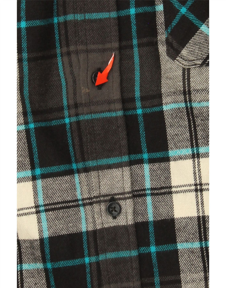 Cămașă de flanel Quiksilver pentru bărbați, bumbac carouri, gri mediu