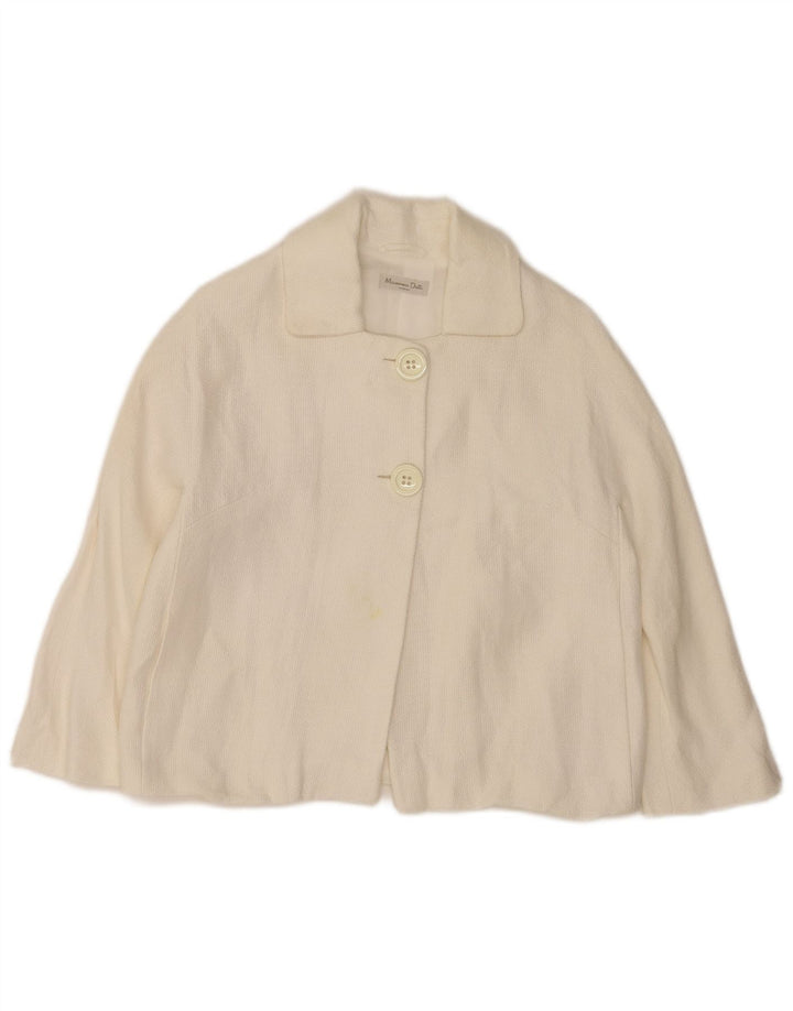 Massimo Dutti Jachetă pentru femei Crop 2 Button Blazer EU 38 Medium White