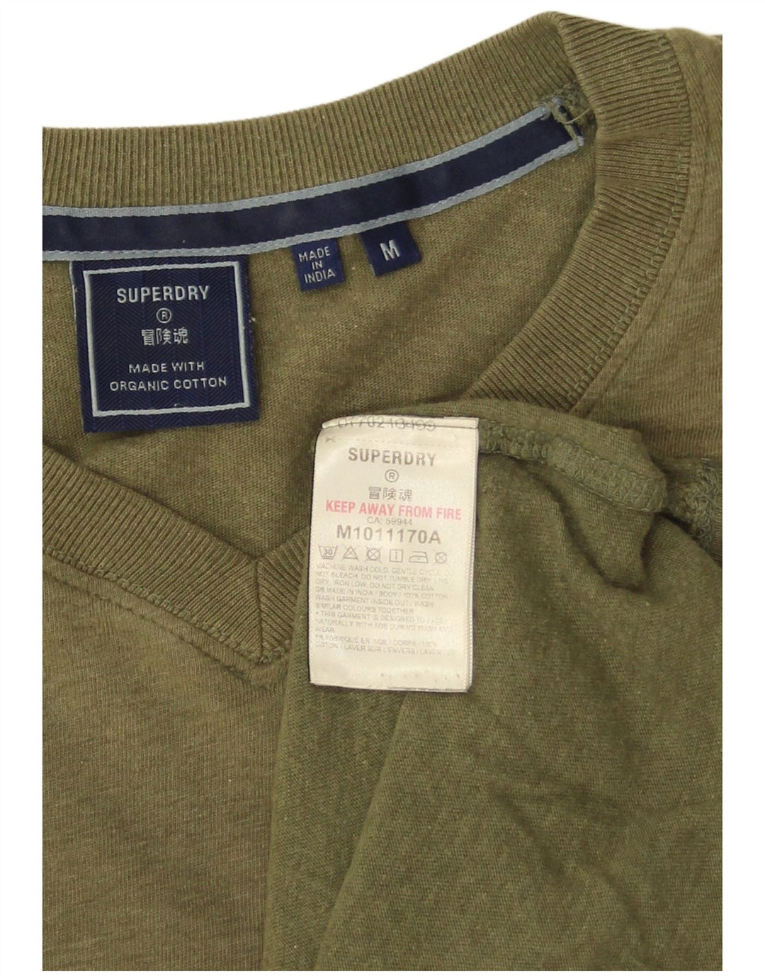 Tricou Bărbați Superdry Top Medium Kaki Bumbac