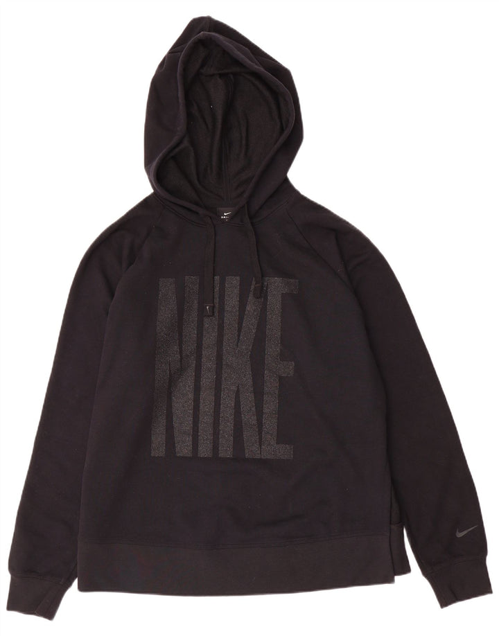 Jumper Nike Dri Fit Graphic Oversized Hoodie pentru femei UK 14 Medium Negru