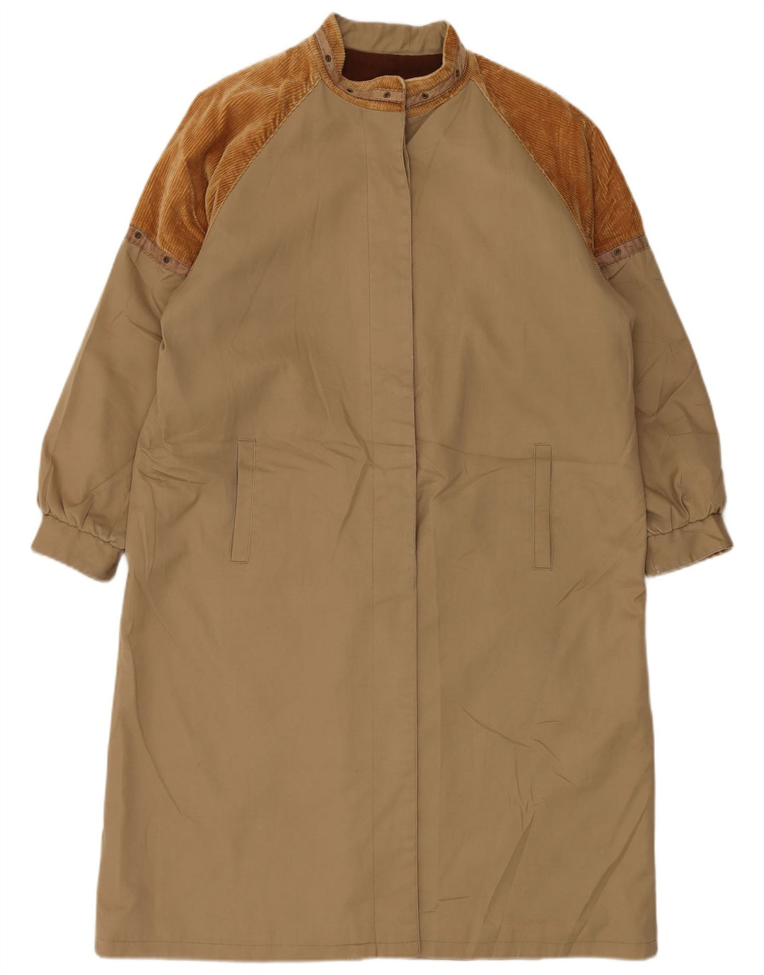 VINTAGE haină de vânt pentru femei UK 16, mare, maro, bloc de culoare