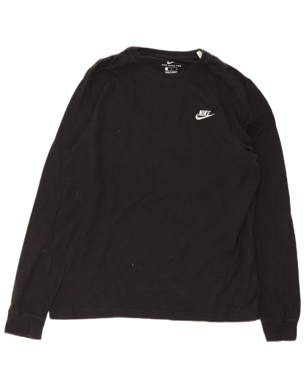 Top pentru bărbați Nike cu mânecă lungă, bumbac mediu negru