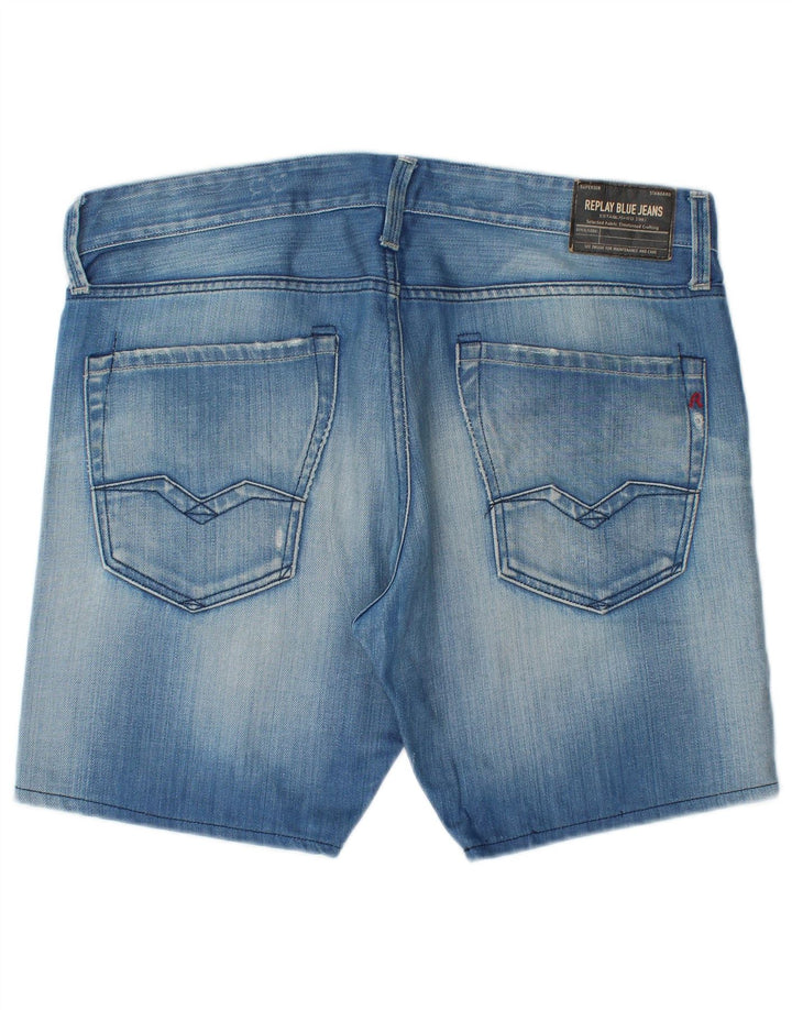 Pantaloni scurți din denim Waitom pentru bărbați Replay W33, mare, albastru, bumbac