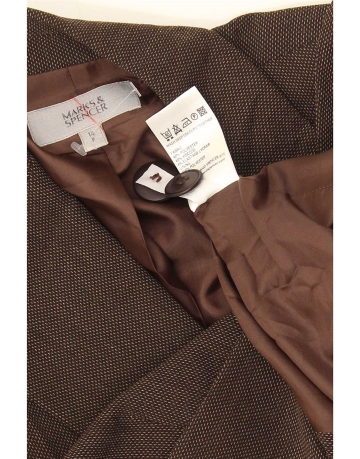 Sacou Marks & Spencer pentru femei, cu 1 nasture, din viscoză mare, maro, UK 14