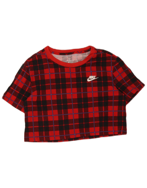 Tricou pentru femei Nike Crop Top UK 6 XS Red Check Bumbac
