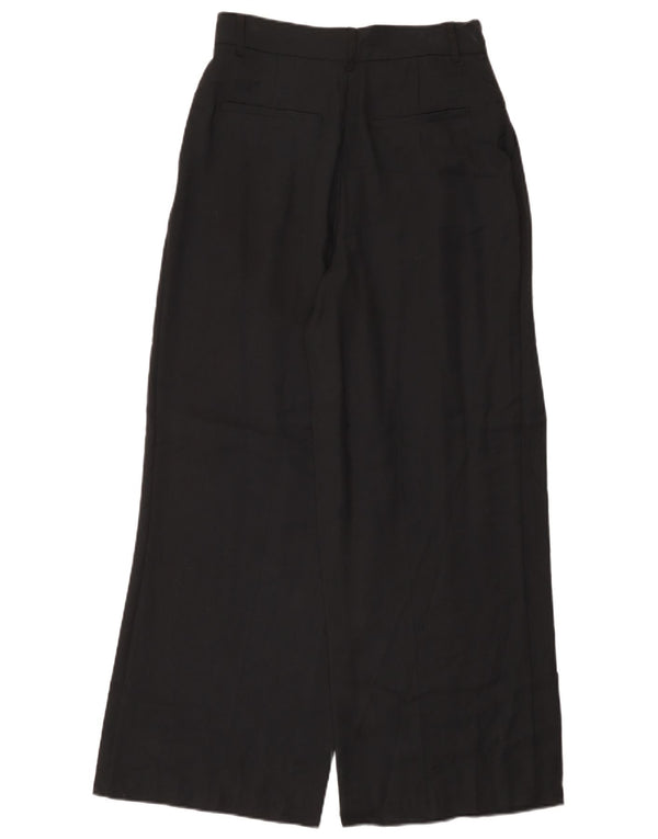 Pantaloni chino pentru femei cu picioare largi Zara Mediu L28 L29 Modal negru