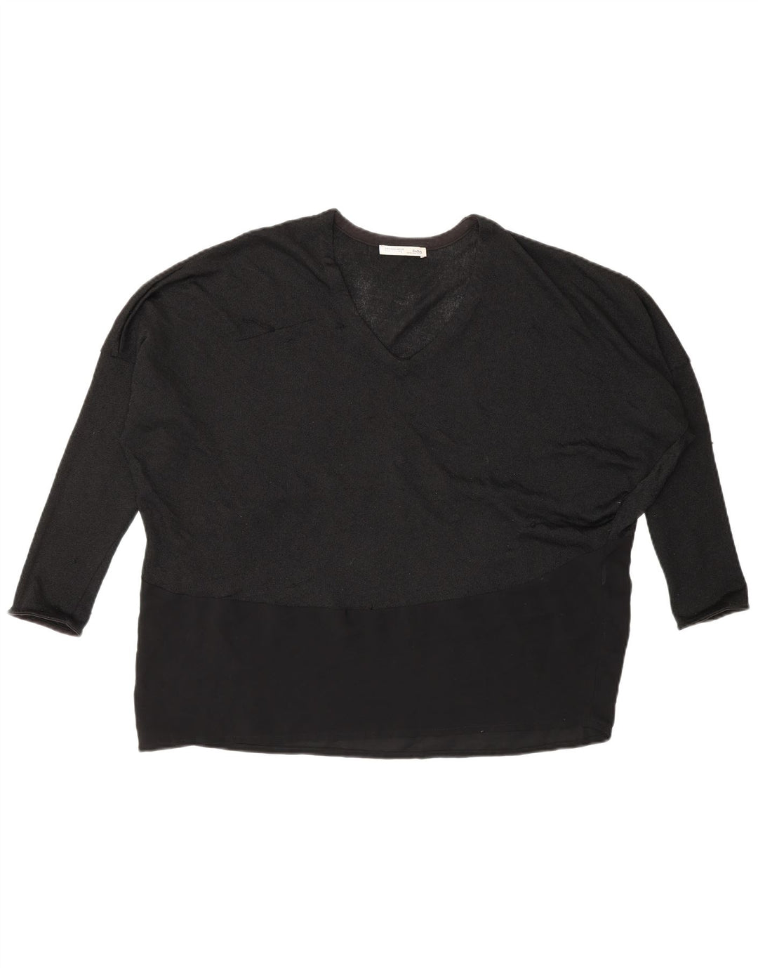 Top pentru femeie Zara cu mânecă lungă cu mânecă lungă UK 14 Medium Negru