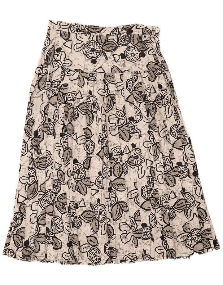 Fusta Midi plisată Vintage pentru femei W29 Medium White Floral