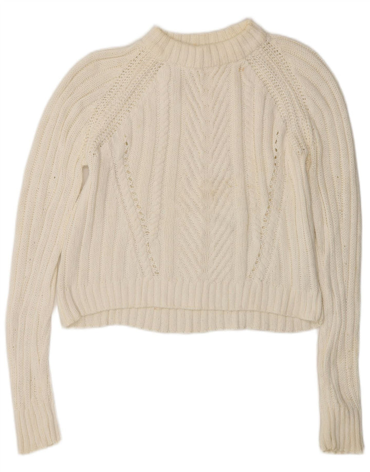 Pulover oversized cu gât țestoasă pentru femei Zara UK 10 Mic Alb