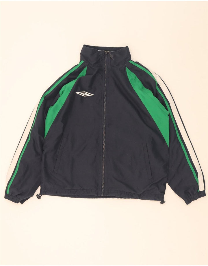 Jachetă de trening pentru bărbați Umbro, din poliester color bloc, albastru bleumarin