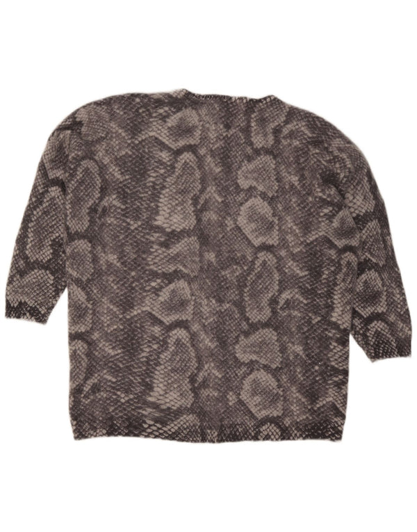 Pulover cu decolteu în V pentru femei Marks & Spencer UK 22 2XL Gri Animal Print
