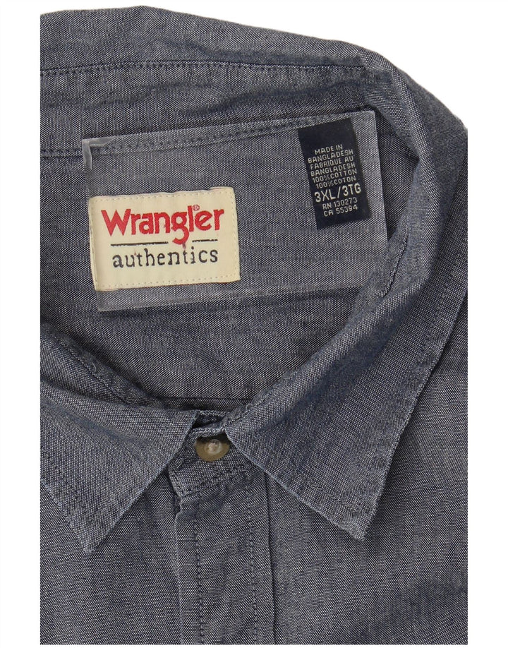 Cămașă pentru bărbați WRANGLER 3XL bumbac bleumarin