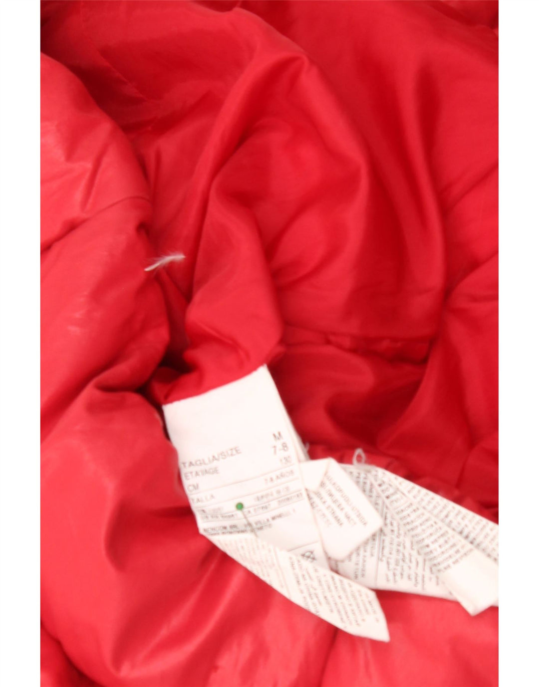 BENETTON Girls Hooded Padded Jacket 7-8 Years Medium Red Polyester Winter