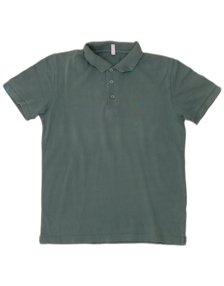 Tricou polo pentru bărbați Sun68, bumbac verde mediu