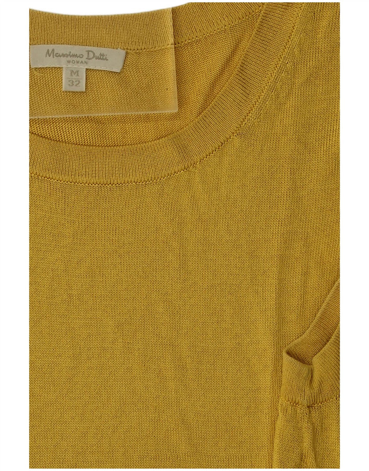Massimo Dutti Femei Vest Top UK 12 Medium Yellow