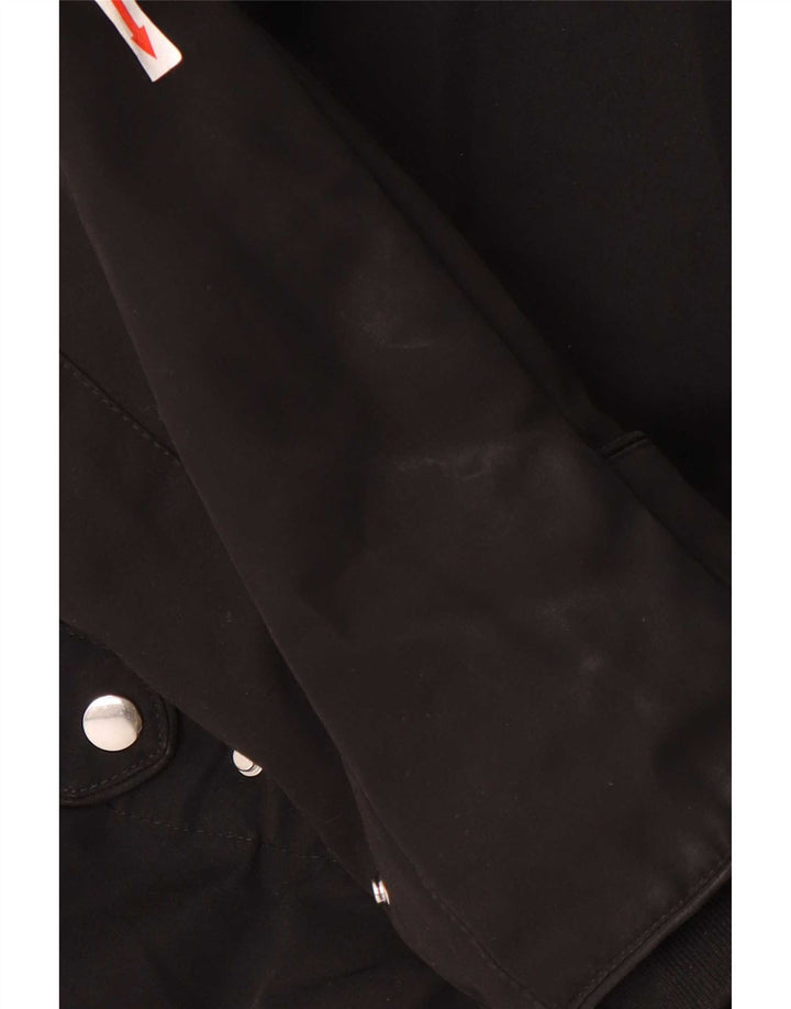 Jachetă parka cu glugă pentru femei Zara UK 18 XL poliester negru