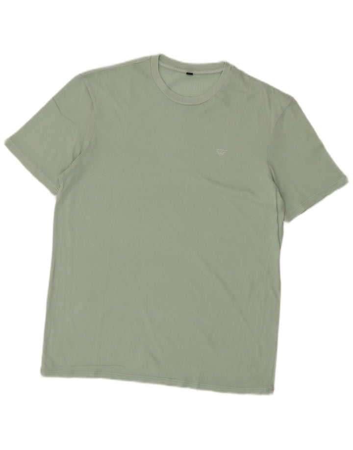 ARMANI JEANS Tricou Bărbați Top Mic Verde Bumbac