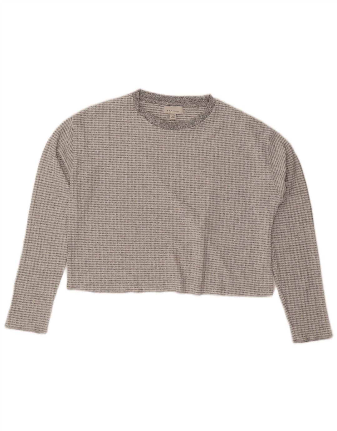 Topshop Crop Top pentru femei cu mânecă lungă UK 14 Medium Gri Poliester