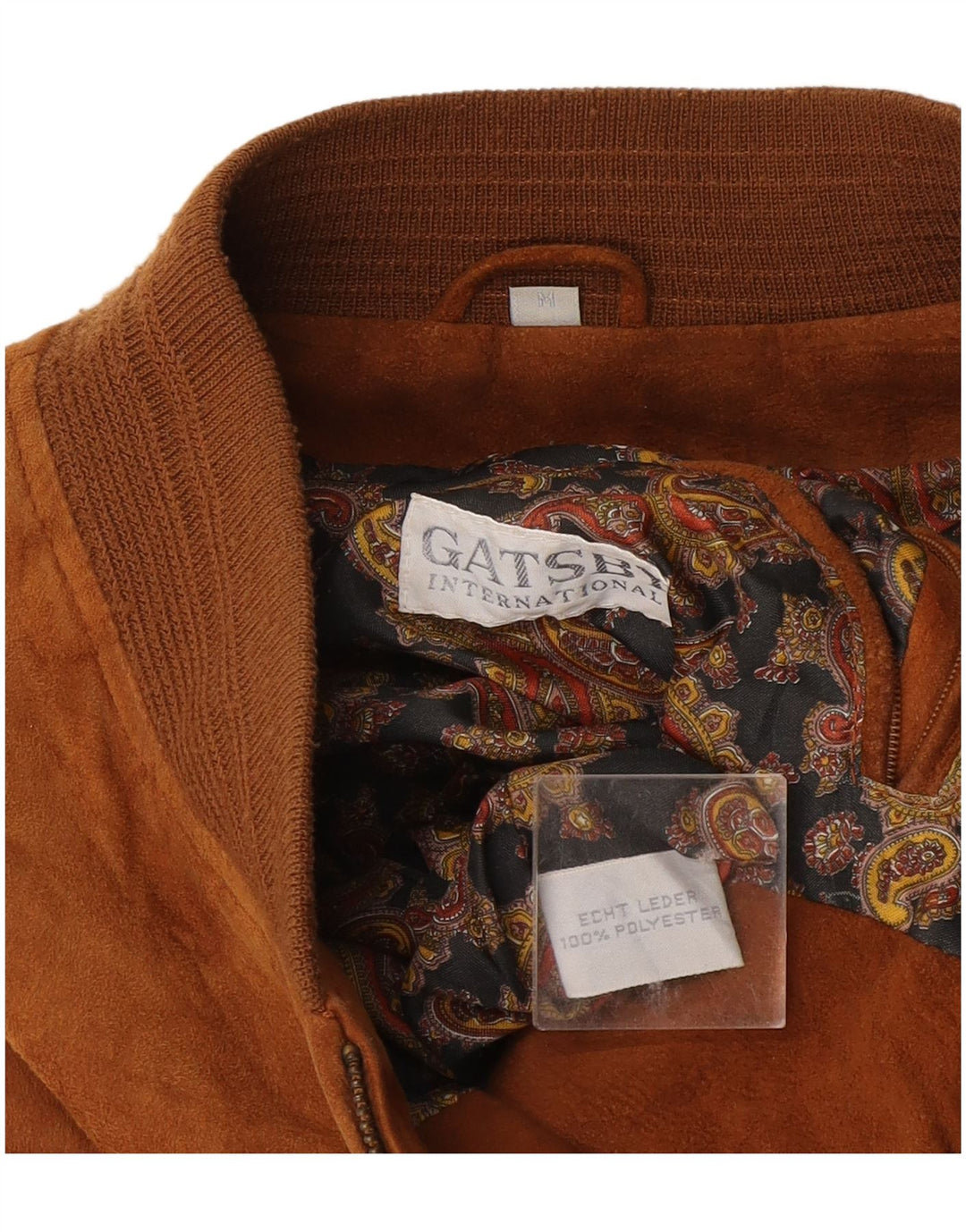 Jachetă Bomber de piele intoarsa pentru barbati Gatsby UK 38 Medium Beige Piele