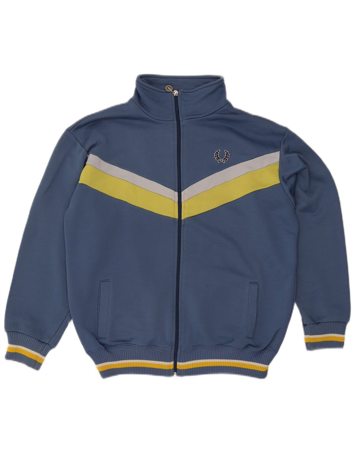 Jachetă de trening pentru bărbați Fred Perry, bumbac color bloc albastru mediu