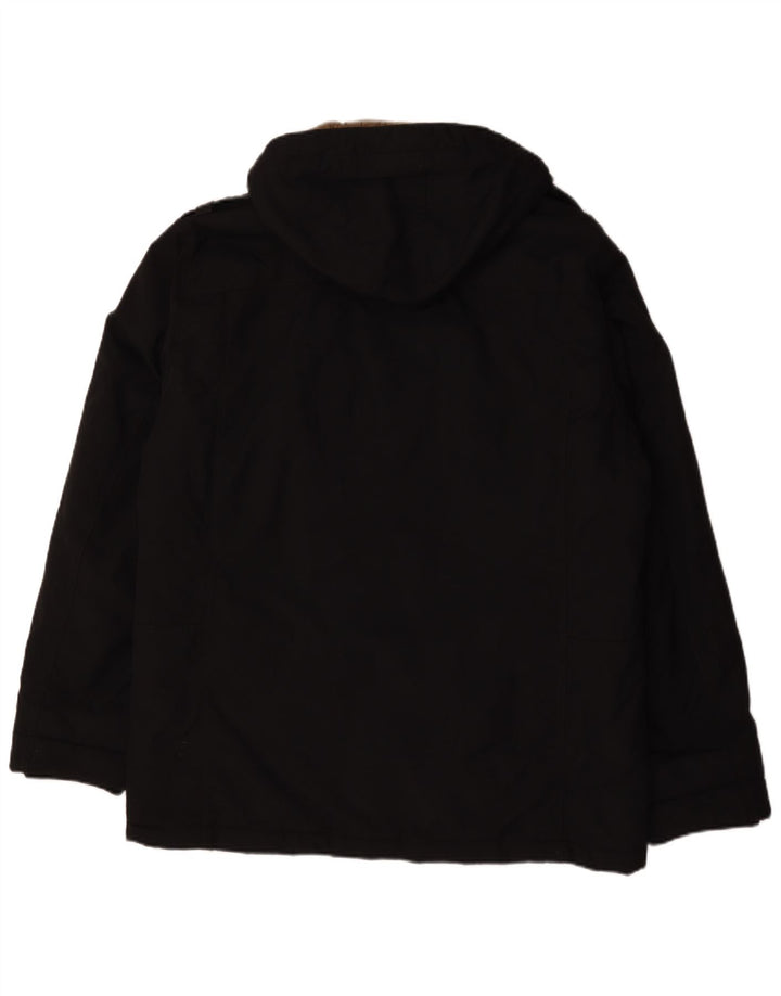Jachetă căptușită cu glugă pentru bărbați S.Oliver UK 42 XL Poliester negru