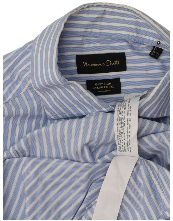 Cămașă pentru bărbați MASSIMO DUTTI Mărimea 16 1/2 Bumbac cu dungi albastre mari