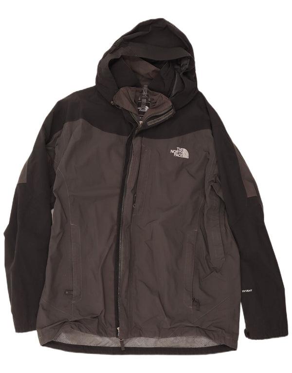 Jachetă de ploaie cu glugă The North Face pentru bărbați UK 44 2XL Gri poliester color bloc