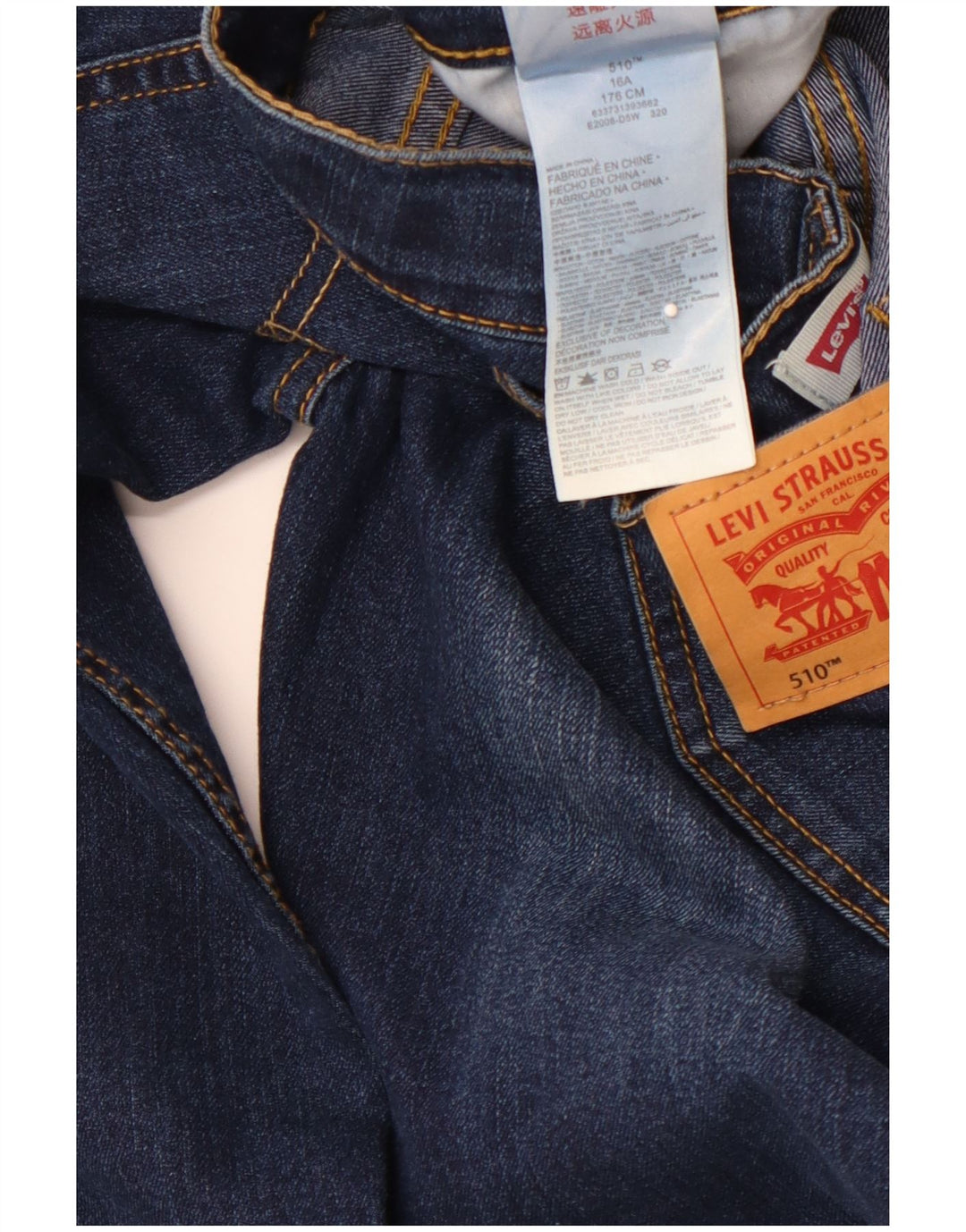 Jeans skinny LEVI'S 510 pentru baieti 15-16 ani W28 L30 bleumarin bumbac