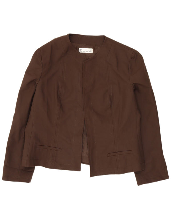 BARBARA B Jachetă Blazer deschisă pentru femei UK 18 XL bumbac maro