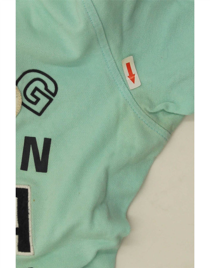 Tricou polo cu grafică Gaastra pentru bărbați, bumbac color bloc albastru mediu