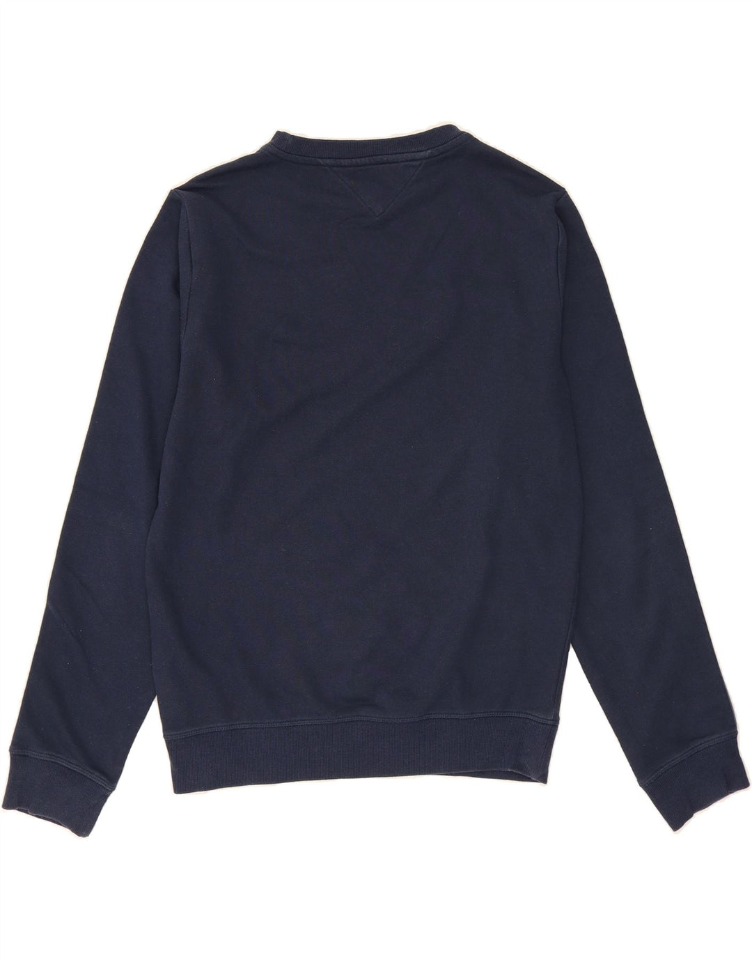 TOMMY HILFIGER Mens Graphic Sweatshirt Jumper Small Navy Blue Cotton Vintage Tommy Hilfiger and Second-Hand Tommy Hilfiger from Messina Hembry 