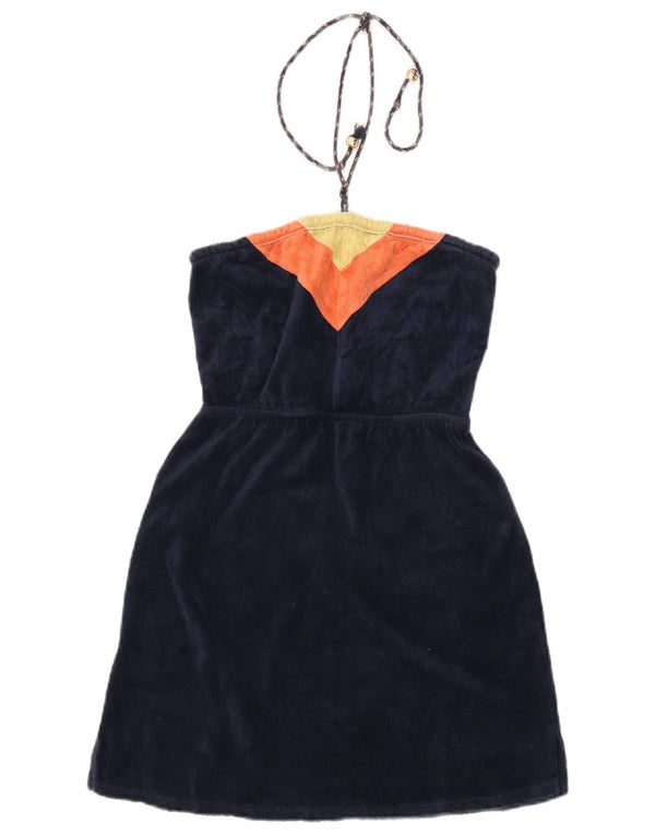 Juicy Couture Rochie pentru femei din velur Halter UK 16, mare, albastru bleumarin