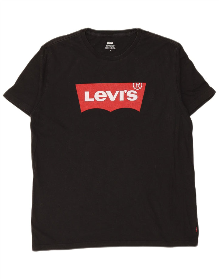 Tricou grafic pentru bărbați LEVI'S Top mediu negru bumbac