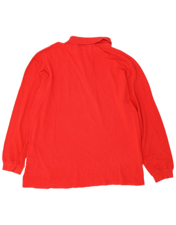 Tricou polo pentru bărbați cu mânecă lungă Lacoste Mărimea 7 2XL Bumbac roșu
