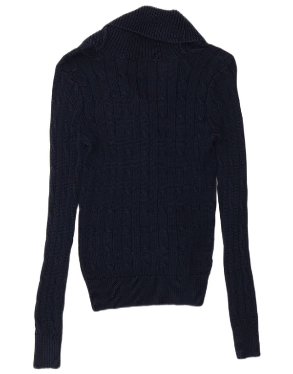 Pulover cardigan pentru femei Ralph Lauren UK 14 Medium Bleumarin