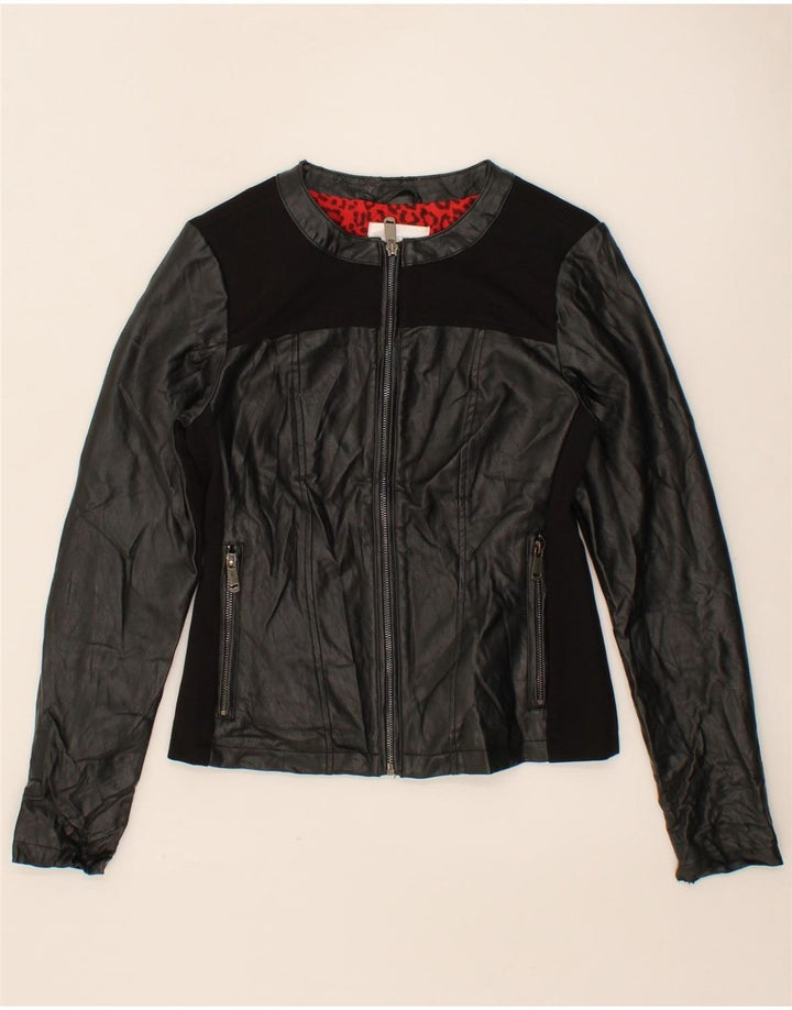 GAS Womens Leather Jacket IT  38 XS Black Vintage Gas and Second-Hand Gas from Messina Hembry 