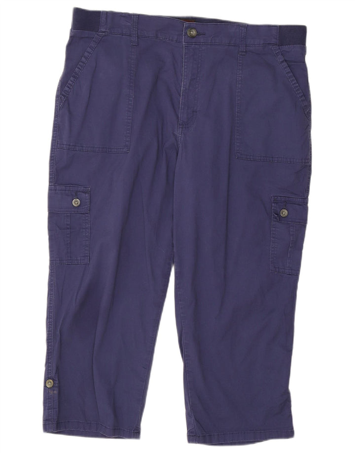 Pantaloni capri cargo cu talie înaltă LEE pentru femei US 18 2XL W36 L21 bleumarin