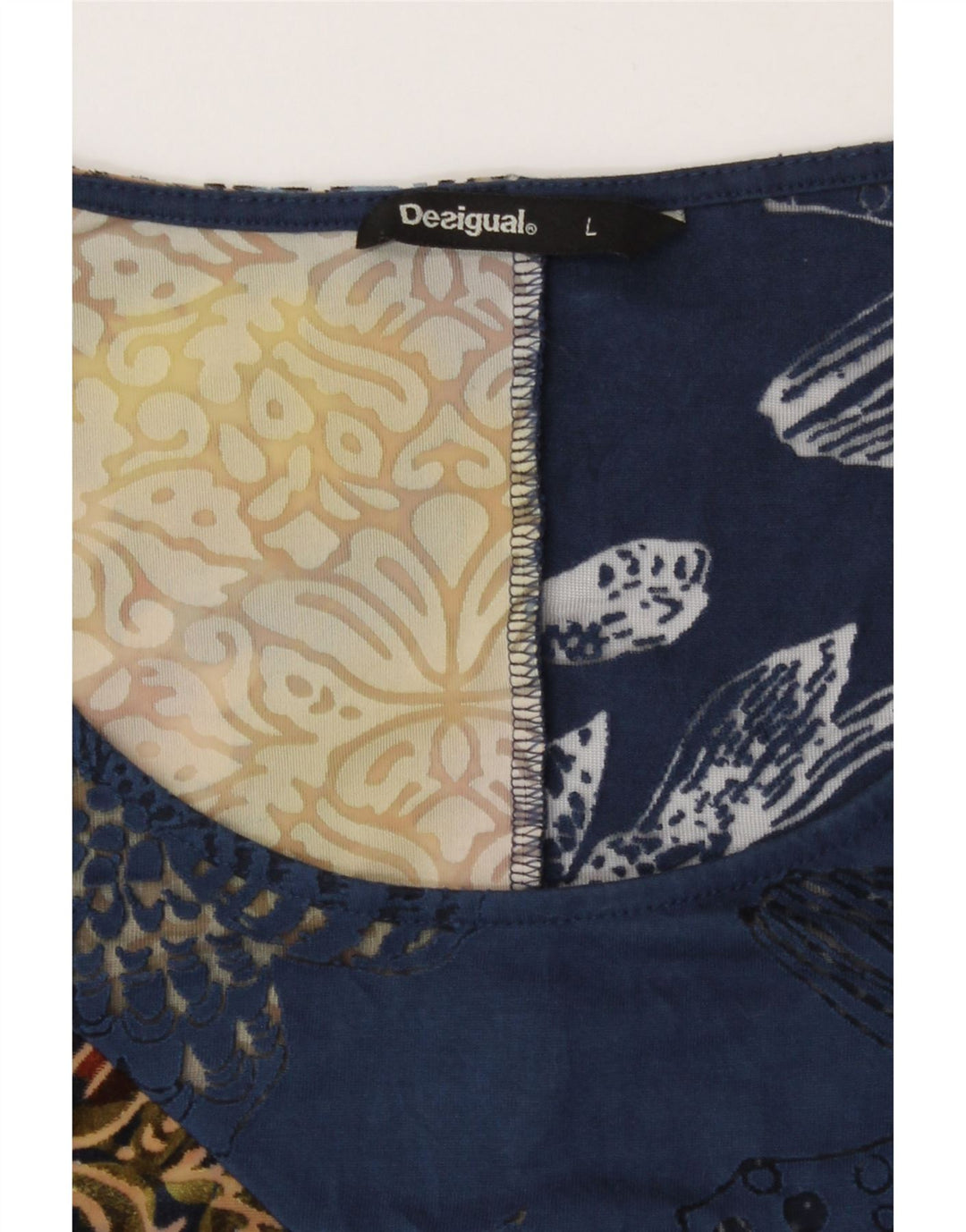 Top supradimensionat pentru femei Desigual, mânecă 3/4 UK 16, mare, multicoloră, florală