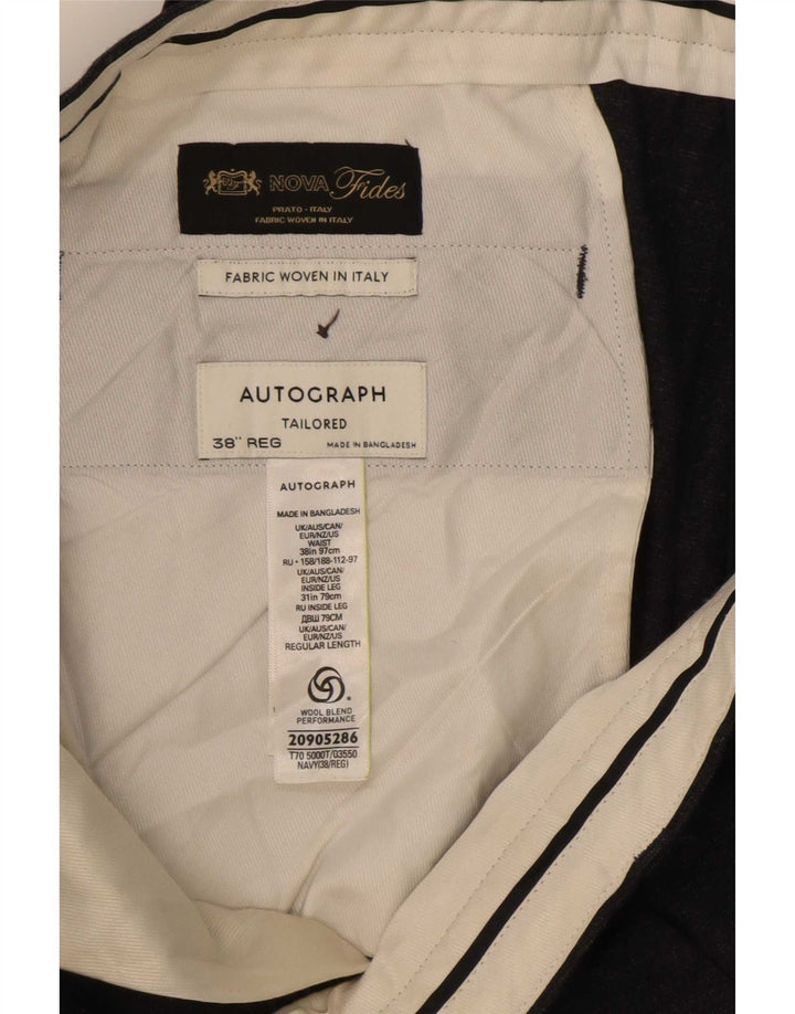 Pantaloni chino pentru bărbați Marks & Spencer Autograph W38 L31 bleumarin