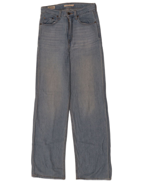 Blugi largi pentru femei Levi's cu talie mare W24 L31 bumbac albastru