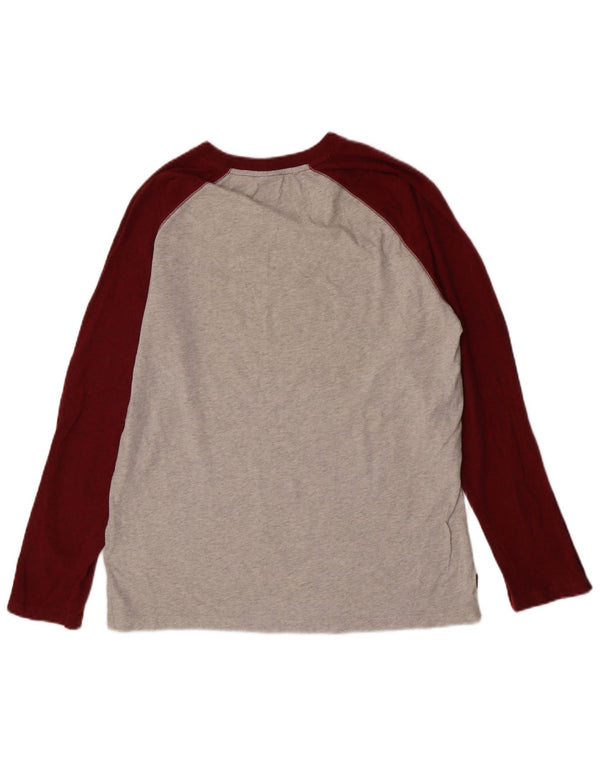 Top pentru băieți Superdry cu mânecă lungă 15-16 ani XL, bumbac color bloc, gri