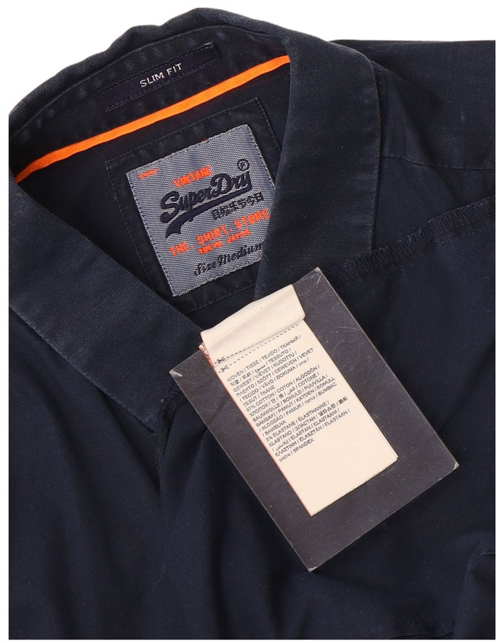 Cămașă Superdry pentru bărbați Slim Fit Bumbac mediu albastru bleumarin
