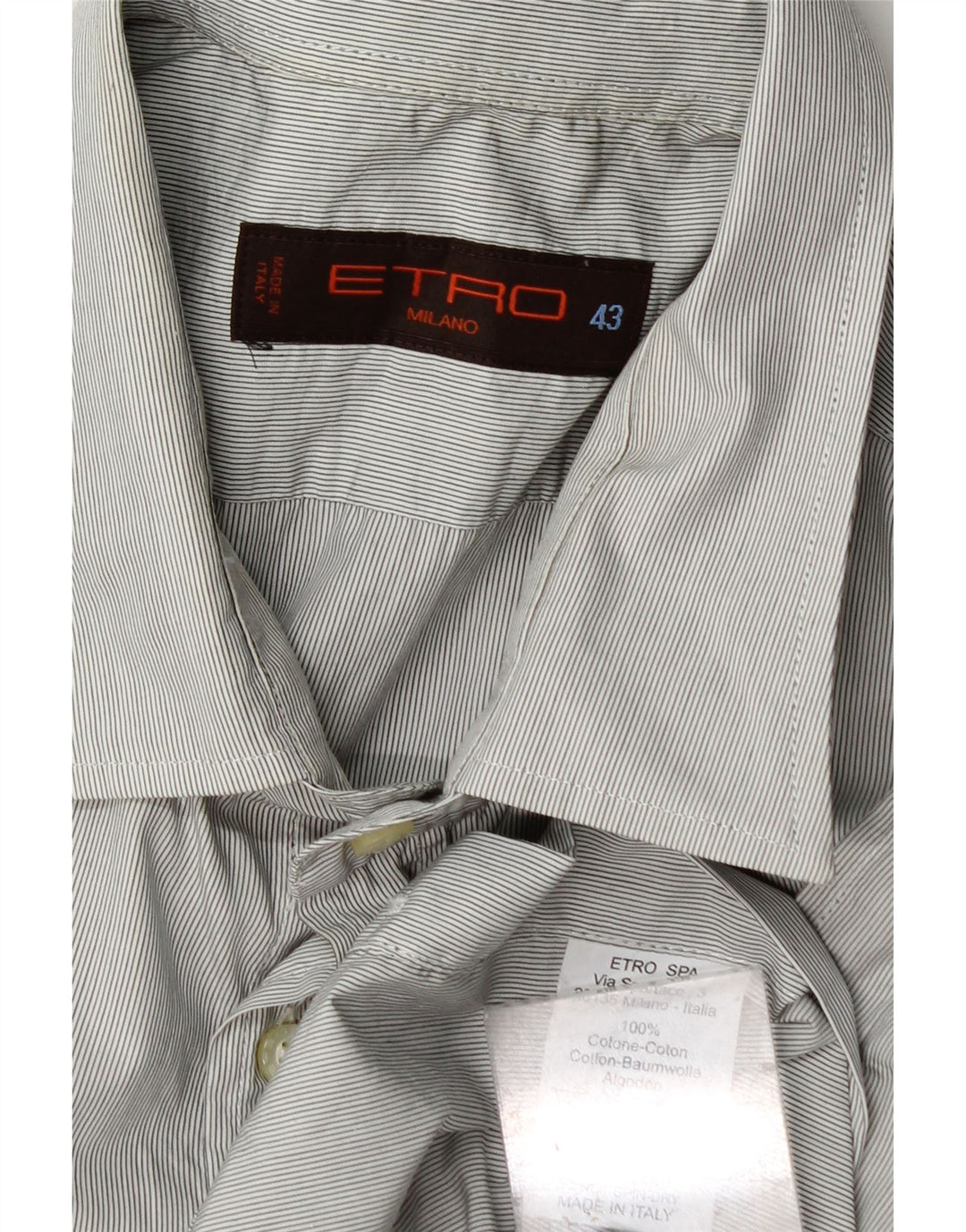 Cămașă pentru bărbați Etro Mărimea 43 XL Bumbac cu dungi gri