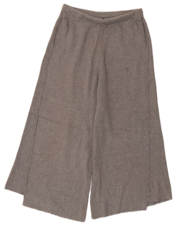 Pantaloni Capri tricot pentru femei Zara UK 8 Small W25 L19 Gri