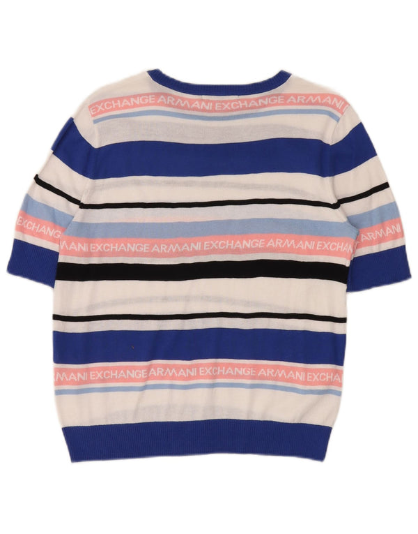 Pulover cu decolteu cu barca cu grafică pentru femei Armani Exchange UK 14 Medium Multic