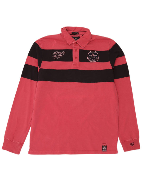 Tricou polo grafic rugby pentru bărbați Noua Zeelandă Auckland 2XL cu dungi roșii