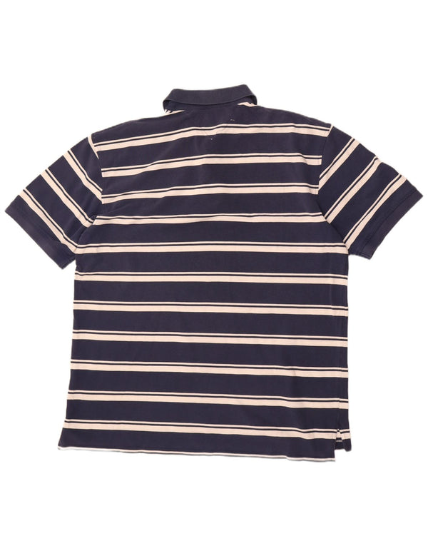 Cămașă polo Tommy Hilfiger pentru bărbați 2XL, bumbac cu dungi bleumarin