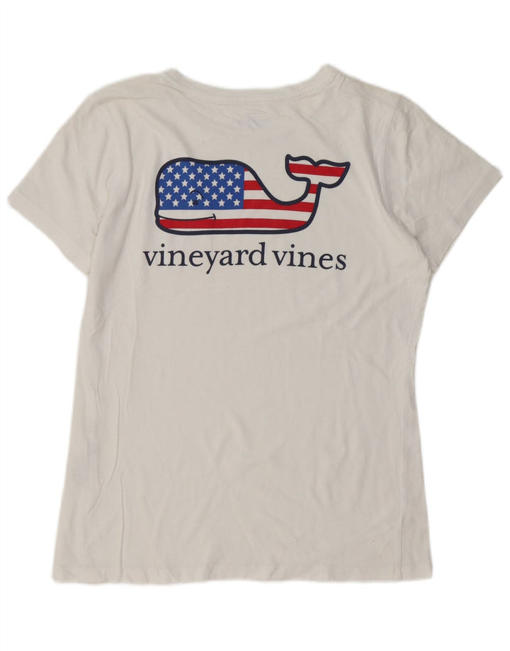 VINEYARD VINES Tricou grafic pentru femei Top UK 10 Small White Bumbac