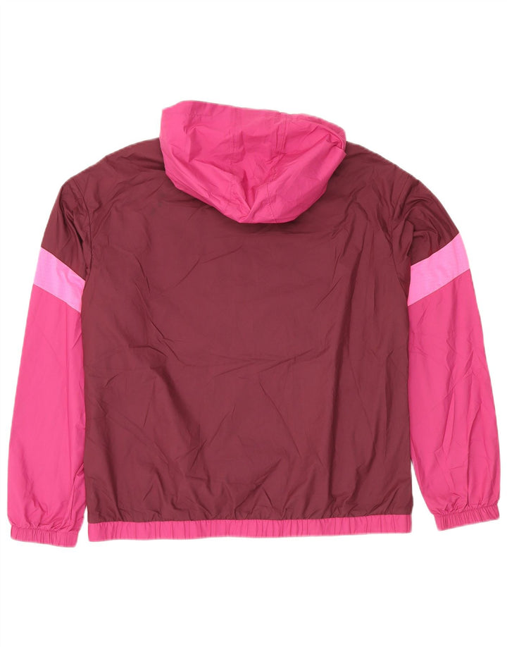 Jachetă de ploaie supradimensionată cu glugă PUMA pentru femei UK 10, mic, roz Colorblock