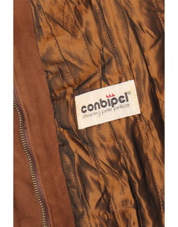 Jachetă de piele pentru femei Conbipel UK 14, piele maro mare